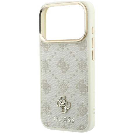 Husa de protectie Guess Peony 4G compatibil cu iPhone 17 Pro Max / iPhone 18 Pro Max, Bej