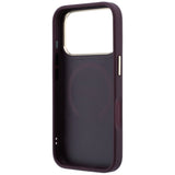Husa de protectie Guess Saffiano Peony & Ring compatibil cu iPhone 18 Pro / iPhone 17 Pro, Bordo