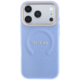 Husa de protectie Guess Saffiano Peony & Ring compatibil cu iPhone 18 Pro Max / iPhone 17 Pro Max, Albastru
