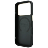 Husa de protectie Guess Saffiano Peony & Ring compatibil cu iPhone 18 Pro Max / iPhone 17 Pro Max, Negru