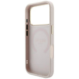 Husa de protectie Guess Saffiano Peony & Ring compatibil cu iPhone 18 Pro / iPhone 17 Pro, Roz