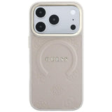 Husa de protectie Guess Saffiano Peony & Ring compatibil cu iPhone 18 Pro / iPhone 17 Pro, Roz
