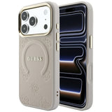 Husa de protectie Guess Saffiano Peony & Ring compatibil cu iPhone 18 Pro / iPhone 17 Pro, Roz