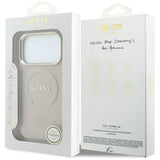 Husa de protectie Guess Saffiano Peony & Ring compatibil cu iPhone 18 Pro Max / iPhone 17 Pro Max, Roz