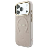 Husa de protectie Guess Saffiano Peony & Ring compatibil cu iPhone 18 Pro Max / iPhone 17 Pro Max, Roz