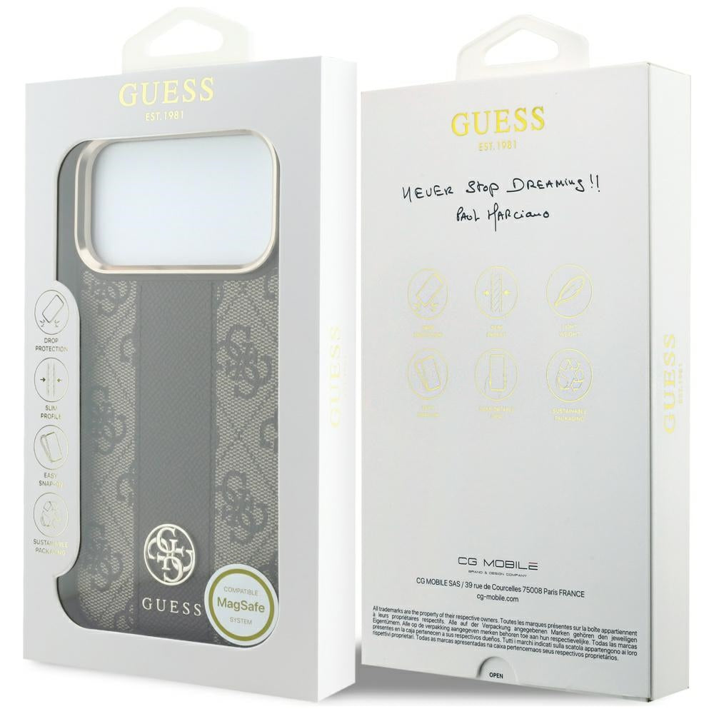 Husa de protectie Guess compatibil cu iPhone 17 Pro Max / iPhone 18 Pro Max, Maro