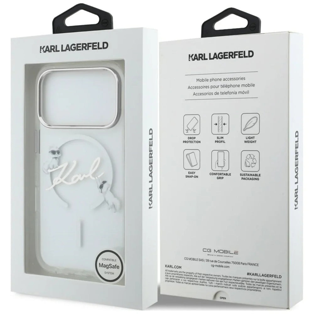 Husa de protectie Karl Lagerfeld compatibil cu iPhone 18 Pro / iPhone 17 Pro, Transparent