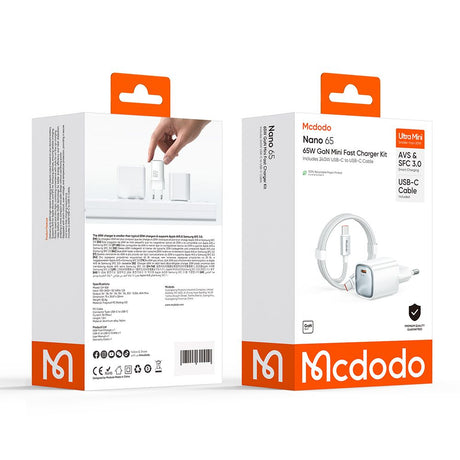Incarcator Mcdodo (CH-8263), USB-C, 65W, GaN, Alb