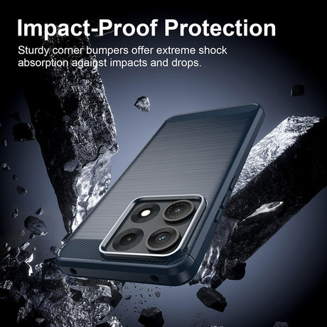 Husa de protectie Techsuit Carbon Silicone compatibil cu Motorola Edge 70 Max, Albastru