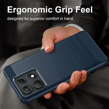 Husa de protectie Techsuit Carbon Silicone compatibil cu Motorola Edge 70 Max, Albastru