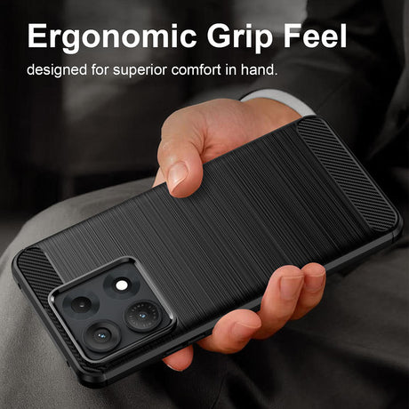 Husa de protectie Techsuit Carbon Silicone compatibil cu Motorola Edge 70 Max, Negru