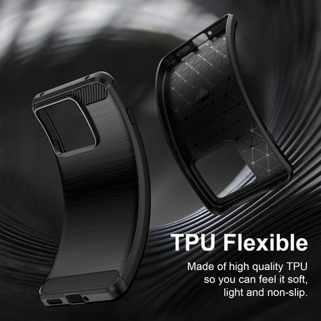 Husa de protectie Techsuit Carbon Silicone compatibil cu Motorola Edge 70 Max, Negru
