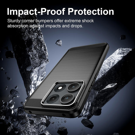 Husa de protectie Techsuit Carbon Silicone compatibil cu Motorola Edge 70 Max, Negru