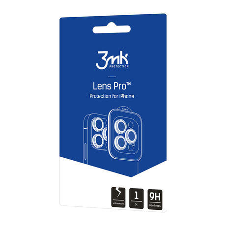 Folie de protectie 3mk Lens Protection Pro compatibil cu iPhone 18 Pro / iPhone 18 Pro Max, Visiniu