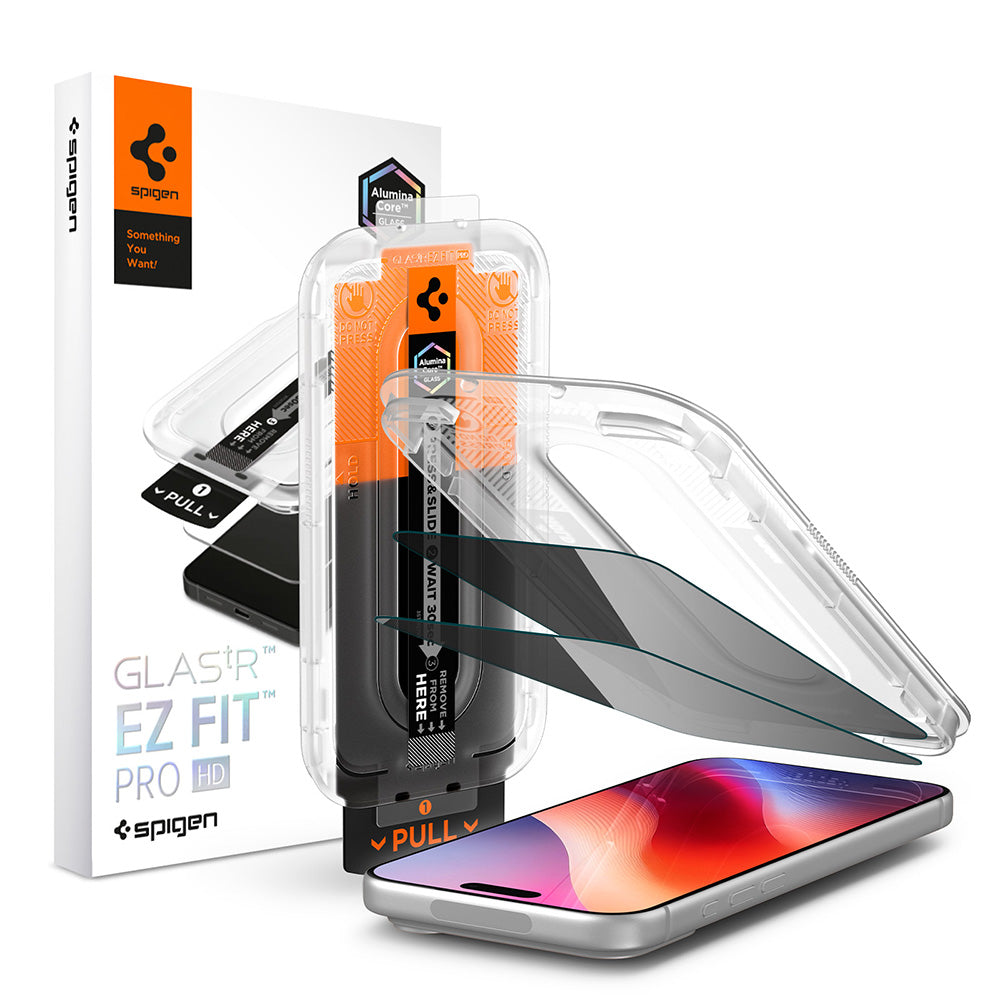 Folie de protectie Spigen Glas.tR EZ-FIT Pro HD compatibil cu iPhone 18 Pro, Privacy