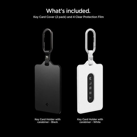 Carcasa Protectie pentru Card Acces Tesla (Set 2) - Spigen (ACP11405) - White / Black