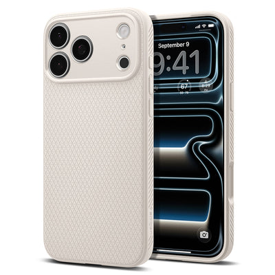 Husa pentru iPhone 18 Pro / iPhone 17 Pro - Spigen Liquid Air (ACS12152) - Natural Titanium