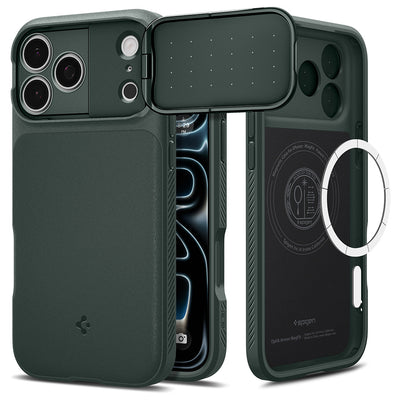 Husa de protectie Spigen Optik Armor compatibil cu iPhone 18 Pro / iPhone 17 Pro, Verde