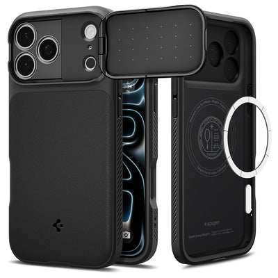 Husa de protectie Spigen Optik Armor compatibil cu iPhone 17 Pro Max / iPhone 18 Pro Max, Negru