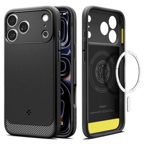 Husa de protectie Spigen Rugged Armor compatibil cu iPhone 17 Pro / iPhone 18 Pro, Negru