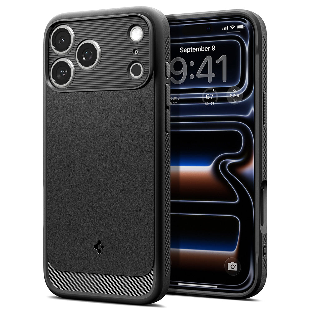 Husa de protectie Spigen Rugged Armor compatibil cu iPhone 17 Pro / iPhone 18 Pro, Negru