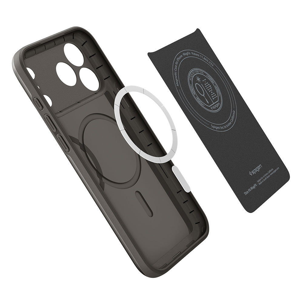 Husa de protectie Spigen Thin Fit compatibil cu iPhone 17 Pro Max / iPhone 18 Pro Max, Gri