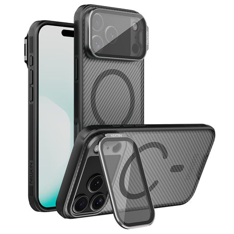 Husa de protectie Nillkin CamShield Prop Magnetic compatibil cu iPhone 17 Pro Max / iPhone 18 Pro Max, Negru Transparent