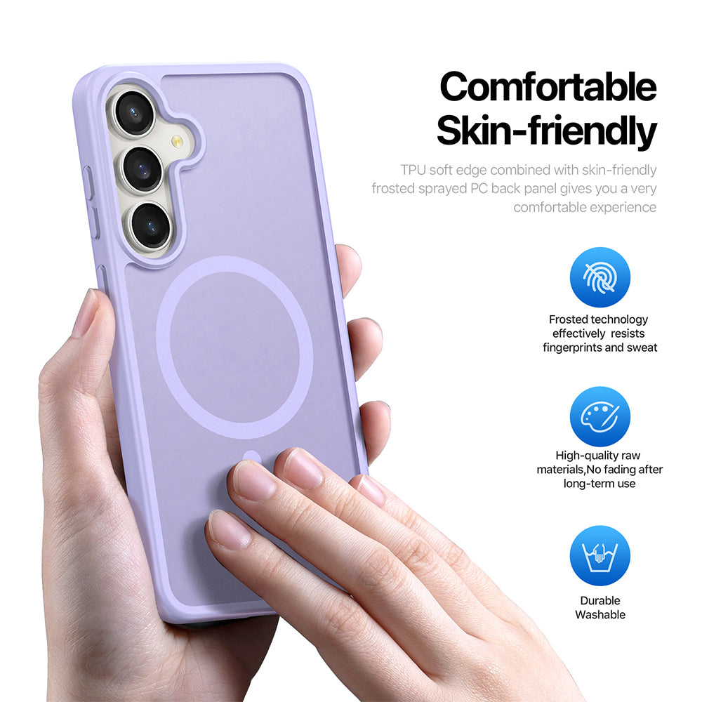 Husa de protectie Dux Ducis Yind MagSafe compatibil cu Samsung Galaxy S26 FE / Samsung Galaxy S25 FE, Mov deschis