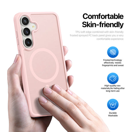 Husa de protectie Dux Ducis Yind MagSafe compatibil cu Samsung Galaxy S26 FE / Samsung Galaxy S25 FE, Roz