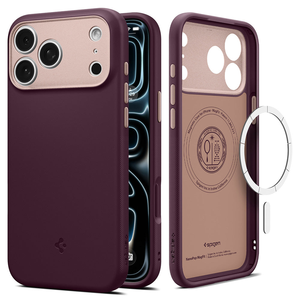 Husa de protectie Spigen Caseology Nano Pop compatibil cu iPhone 17 Pro Max / iPhone 18 Pro Max, Bordo