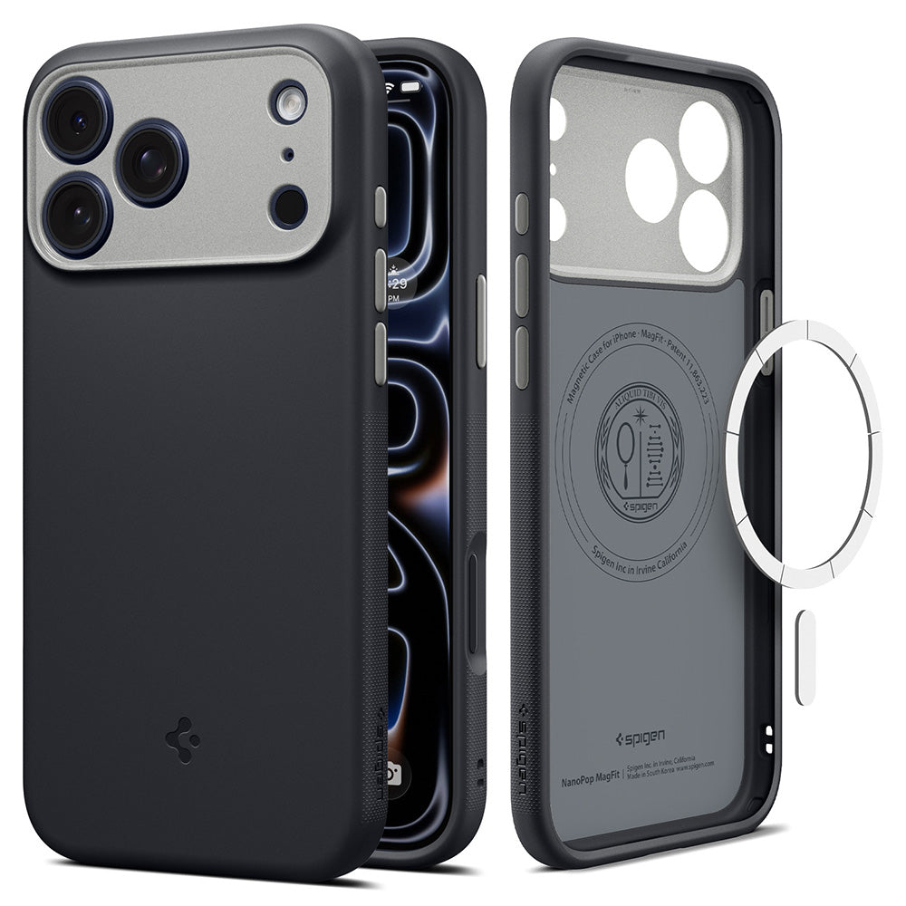 Husa de protectie Spigen Caseology Nano Pop compatibil cu iPhone 17 Pro / iPhone 18 Pro, Negru