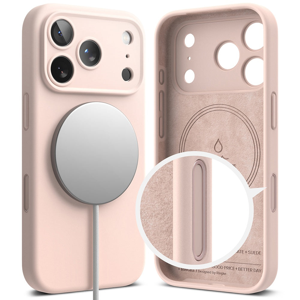 Husa de protectie Ringke Silicone MagSafe compatibil cu iPhone 18 Pro, Roz