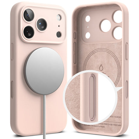 Husa de protectie Ringke Silicone MagSafe compatibil cu iPhone 18 Pro, Roz