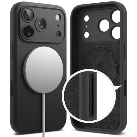 Husa de protectie Ringke Silicone MagSafe compatibil cu iPhone 18 Pro Max, Negru