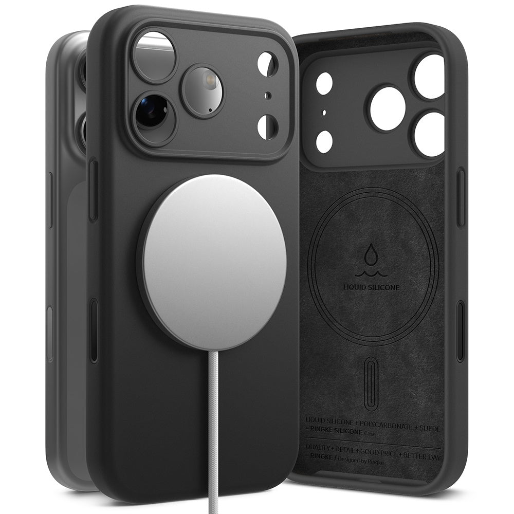 Husa de protectie Ringke Silicone MagSafe compatibil cu iPhone 18 Pro Max, Negru