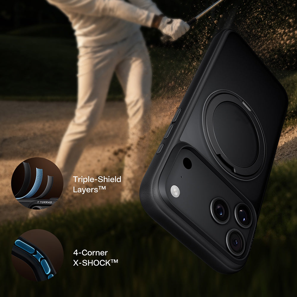 Husa de protectie Torras Ostand O1 Guardian compatibil cu iPhone 18 Pro Max / iPhone 17 Pro Max, Negru