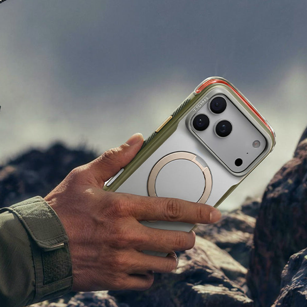 Husa de protectie Torras Ostand Q3 Air Pro compatibil cu iPhone 18 Pro / iPhone 17 Pro, Alb