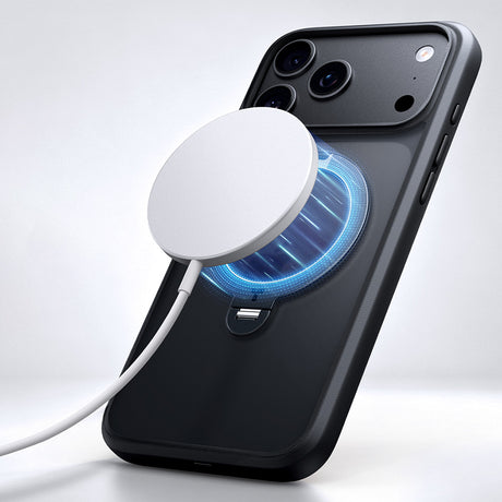 Husa de protectie Torras Ostand Spin Series compatibil cu iPhone 18 Pro / iPhone 17 Pro, Negru