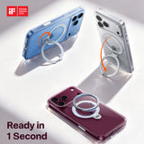 Husa de protectie Torras Ostand Spin Series compatibil cu iPhone 17 Pro / iPhone 18 Pro, Transparent