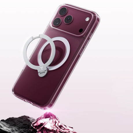 Husa de protectie Torras Ostand Spin Series compatibil cu iPhone 17 Pro / iPhone 18 Pro, Transparent