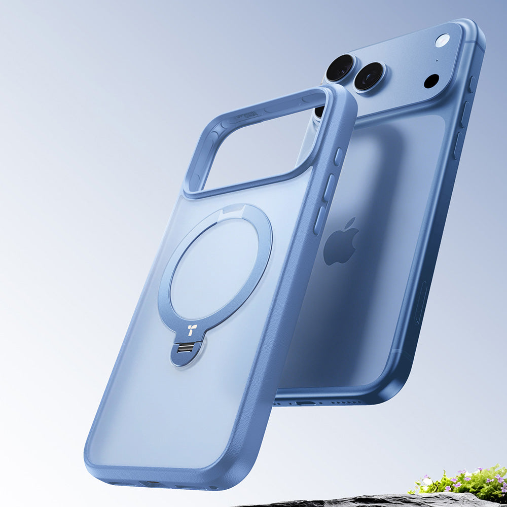 Husa de protectie Torras Ostand Spin Series compatibil cu iPhone 18 Pro Max / iPhone 17 Pro Max, Albastru