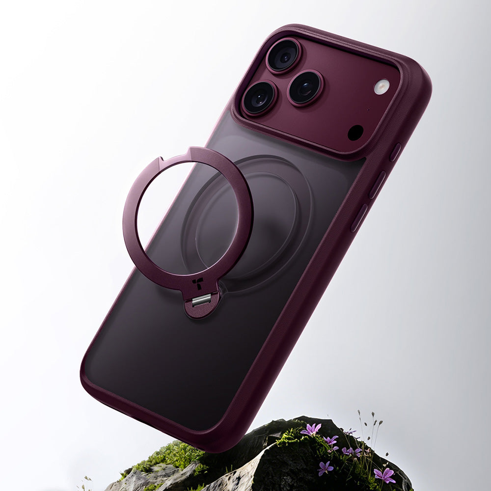 Husa de protectie Torras Ostand Spin Series compatibil cu iPhone 17 Pro / iPhone 18 Pro, Mov