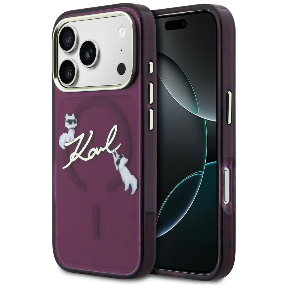Husa de protectie Karl Lagerfeld compatibil cu iPhone 18 Pro / iPhone 17 Pro, Bordo