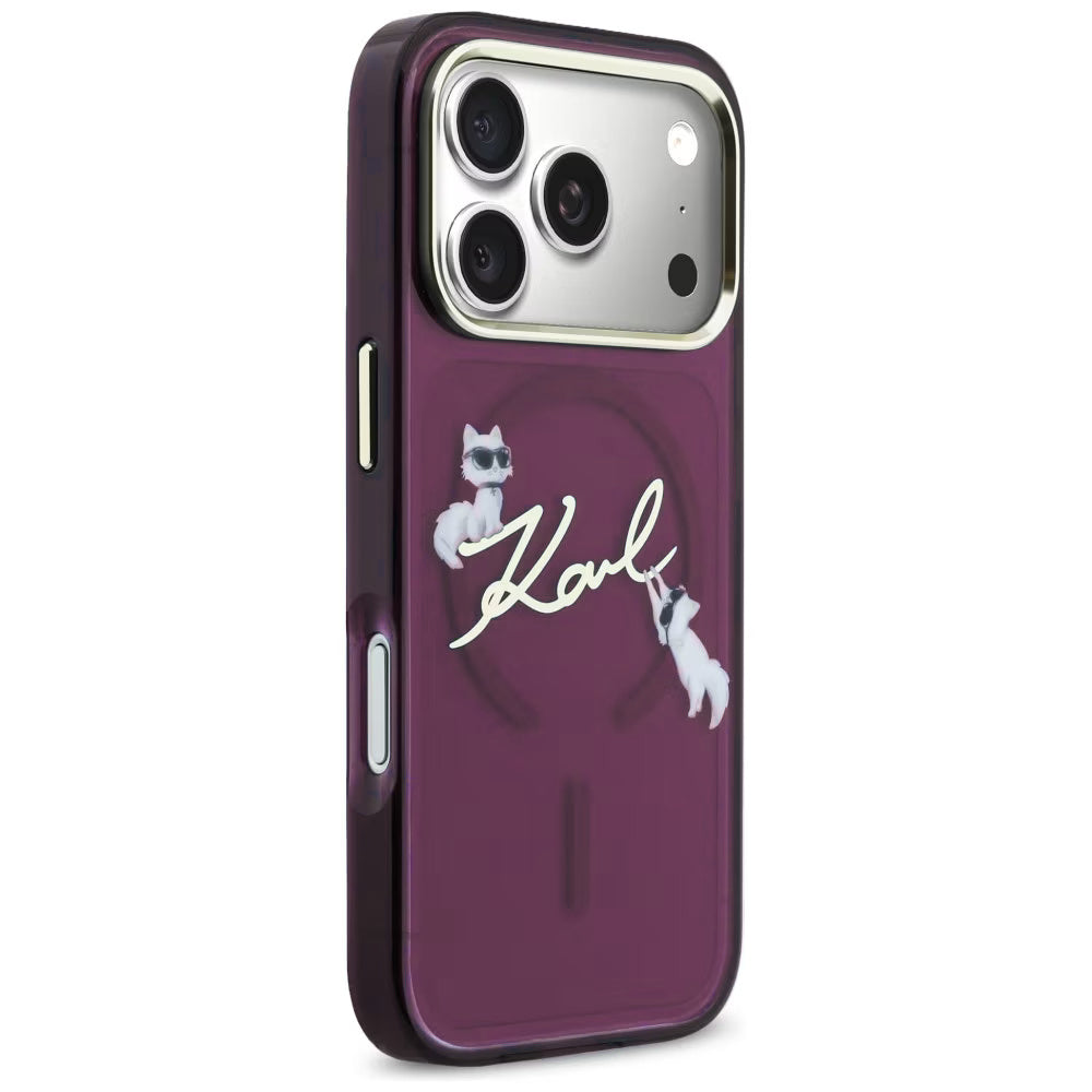 Husa de protectie Karl Lagerfeld compatibil cu iPhone 18 Pro / iPhone 17 Pro, Bordo