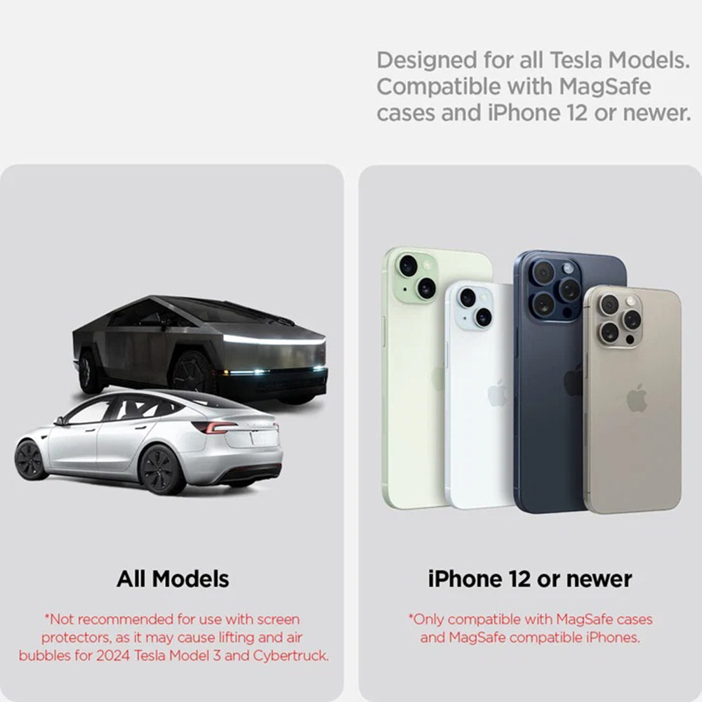 Suport Auto Qi2, Prindere Display, Compatibil Tesla, 15W - Spigen (ACP07870) - Black