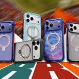 Husa de protectie Torras Ostand Spin Air Football compatibil cu iPhone 17 Pro Max / iPhone 18 Pro Max, Albastru