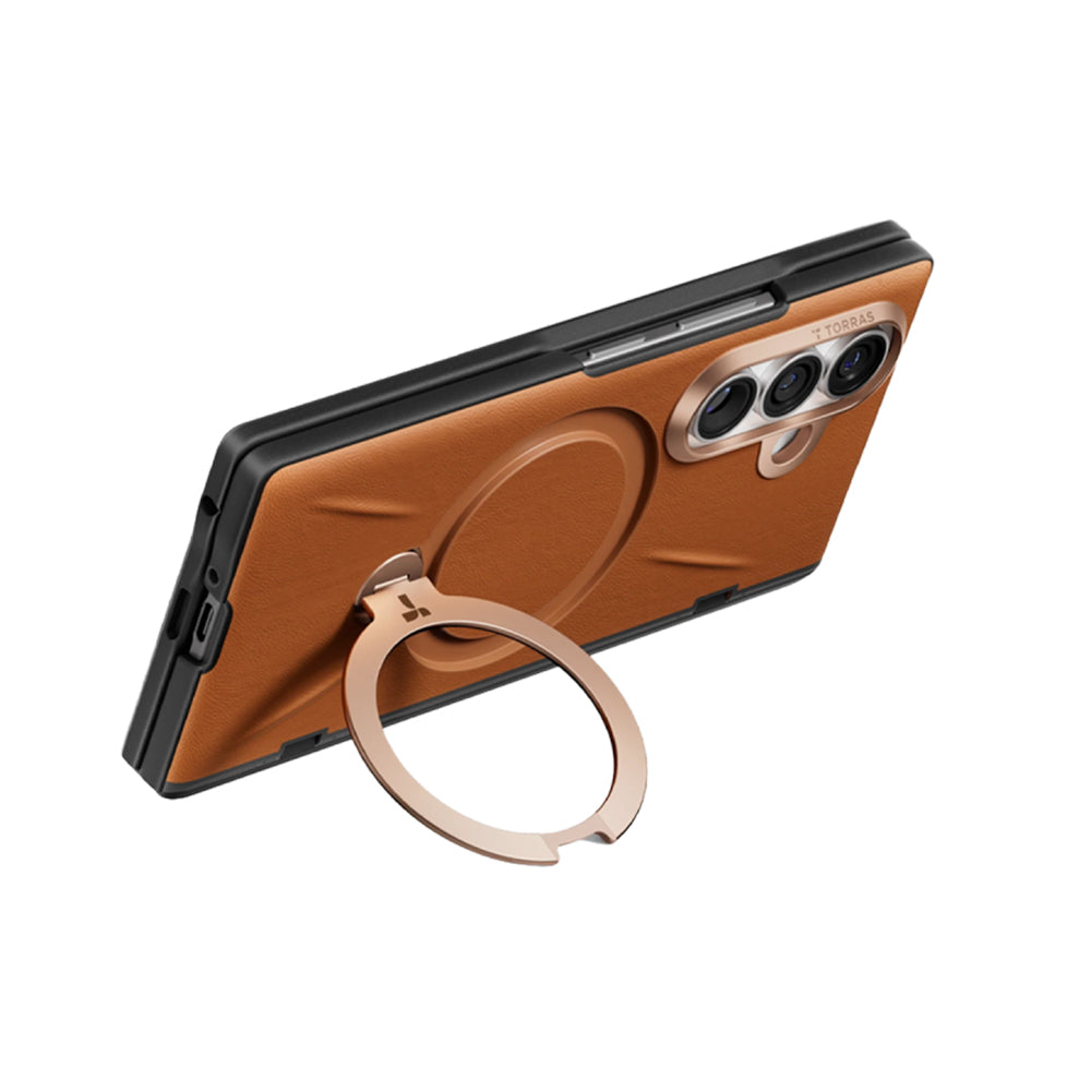 Husa de protectie Torras QPRO Leather Series compatibil cu Samsung Galaxy Z Fold8 Ultra, Maro
