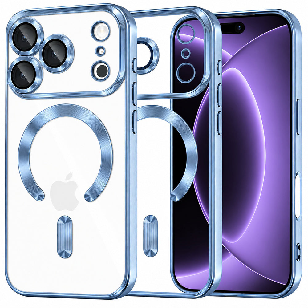 Husa de protectie Techsuit Luxury Crystal MagSafe compatibil cu iPhone 17 Pro / iPhone 18 Pro, Albastru
