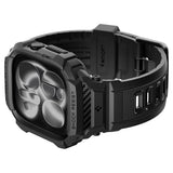Curea smartwatch Spigen Rugged Armor Pro compatibil cu Apple Watch 12 46mm, Negru