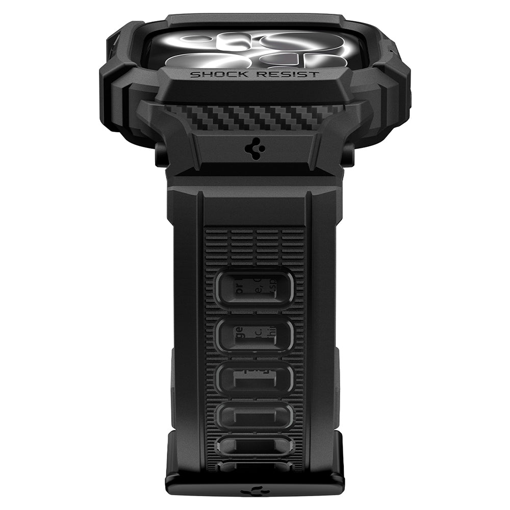 Curea smartwatch Spigen Rugged Armor Pro compatibil cu Apple Watch 12 46mm, Negru